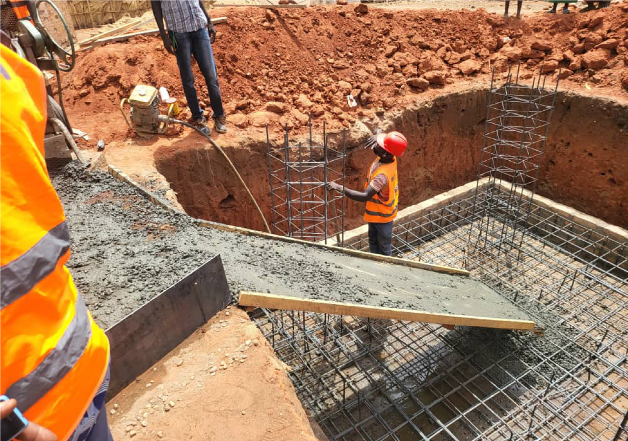 Coulage Radier chateau d'eau de 50 m³